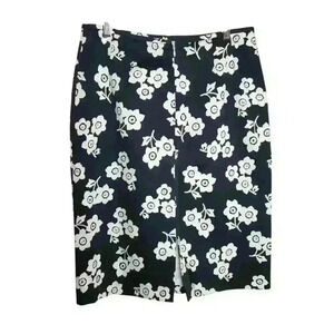 Tahari by Arthur S Levine Women's Black Floral Fully-Lined Career Skirt Size 10